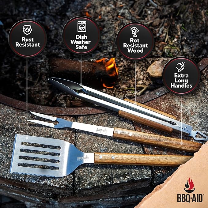 3 Piece BBQ Grilling Accessories Set - Image 3