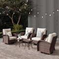 LayinSun 6 Pieces Outdoor Patio Furniture Set, Rattan Wicker Sectional Swivel by LayinSun