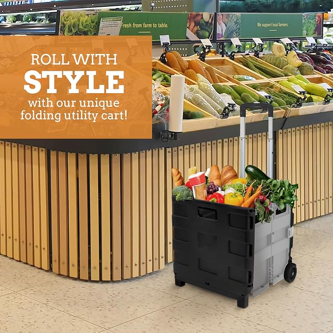 Inspired Living Ultra-Slim Rolling Collapsible Storage Pack-N-Roll Utility-carts - Image 7
