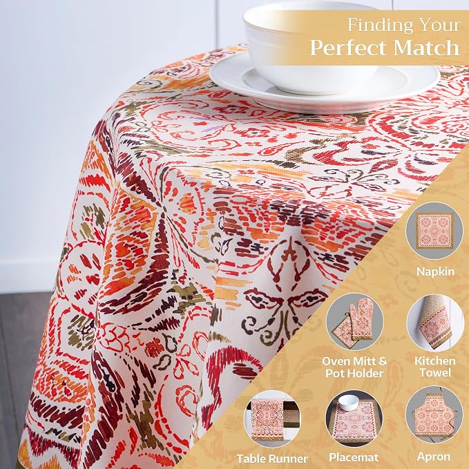 Maison d' Hermine Table Cloth Round Table 100% Cotton 63 Inches Fall Tablecloth - Image 5