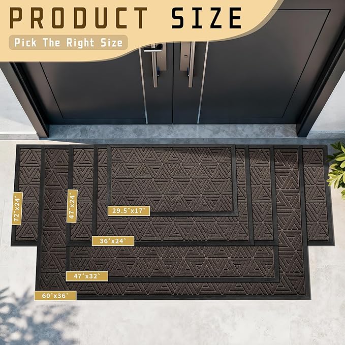 Yimobra Large Door Mat 36x24, All-Weather Waterproof Non-Slip Welcome Matt - Image 2