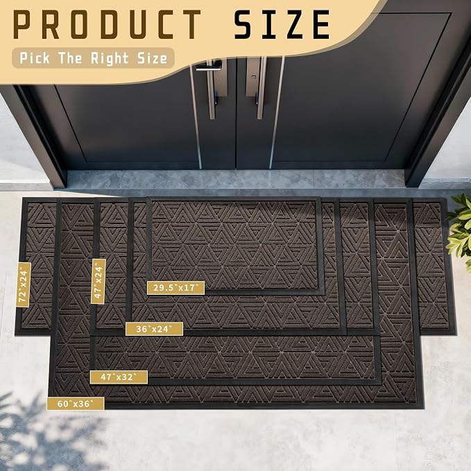 Yimobra Outdoor Mats for Front Door 29.5x17, Stops Mud & Dirt at Entrance - Image 3