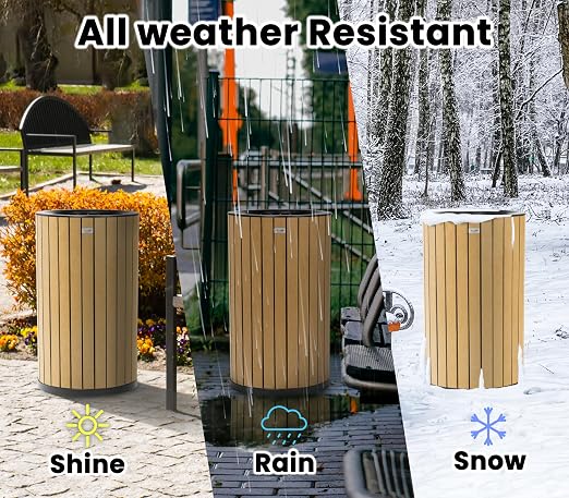 Alpine 32 Gallon Commercial Outdoor Trash Can - Image 2