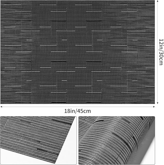 Table Mats Set of 8, Vinyl Table Place Mats Stain Resistant Foldable Placemats - Image 4
