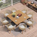 PURPLE LEAF 9 Pieces Outdoor Dining Set All-Weather PE Rattan Outdoor Patio by PURPLELEAF
