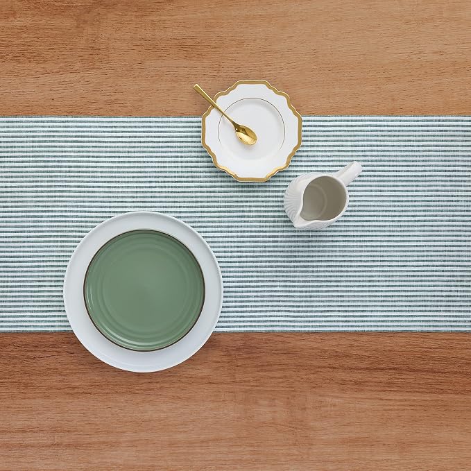Solino Home Linen Striped Table Runner 108 Inches Long - Image 3