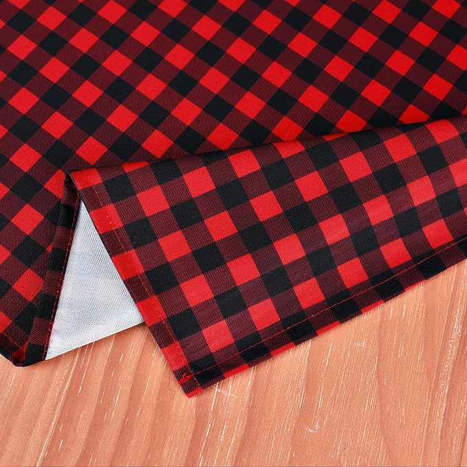 Red Gingham Christmas Plaid Tablecloth - Image 7