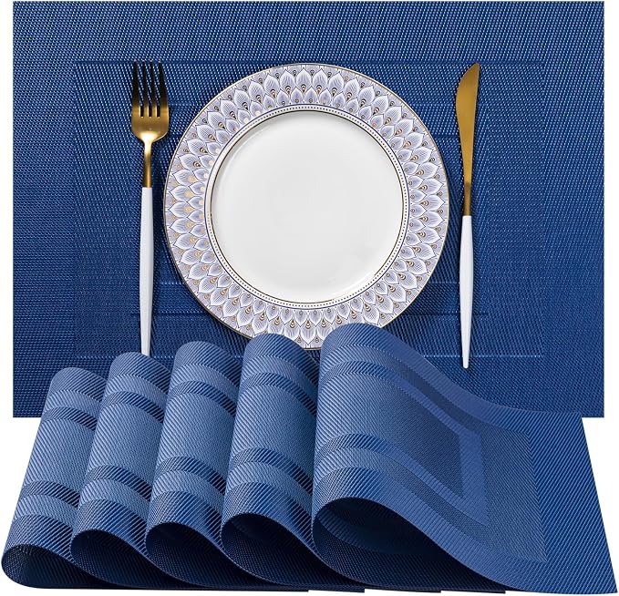 LEXMORE PlaceMats Set of 12 Vinyl/Plastic Woven Place Mats by lexmore