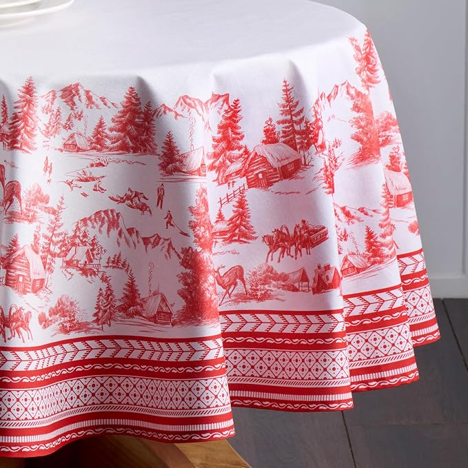 Maison d' Hermine Table Cloth Round Table 100% Cotton 63 Inches Fall Tablecloth - Image 9