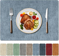 Faux Leather Heat Resistant Placemats Set of 8 – Waterproof Oilproof Wipeable by Unknown