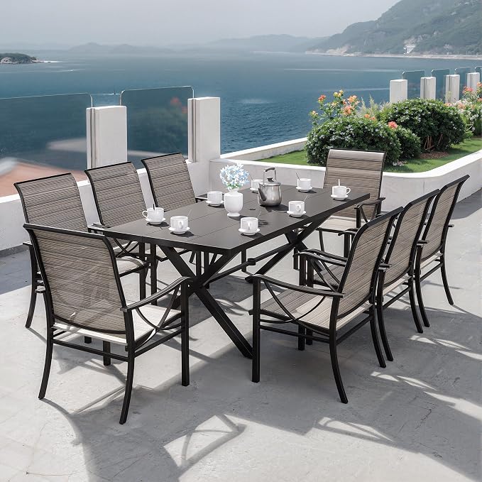 Kurapika 9-Piece Patio Dining Set, Patio Furniture Set - Image 2