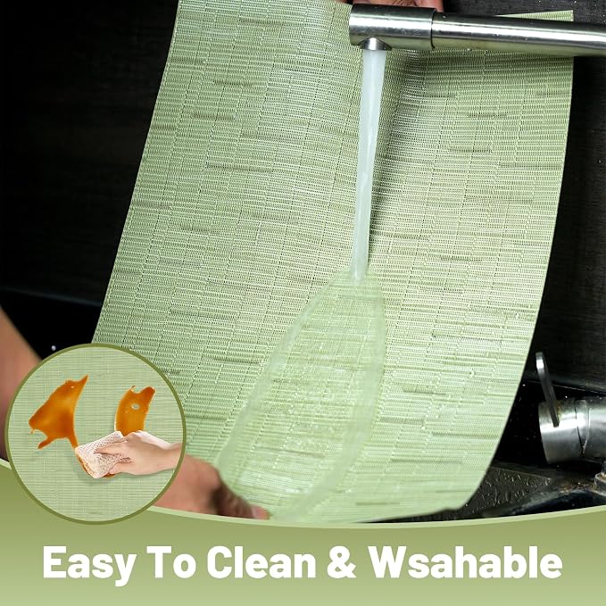 Placemats Set of 6，Christmas Non-Slip PVC Weave Table Mats Easy to Clean，Heat - Image 3