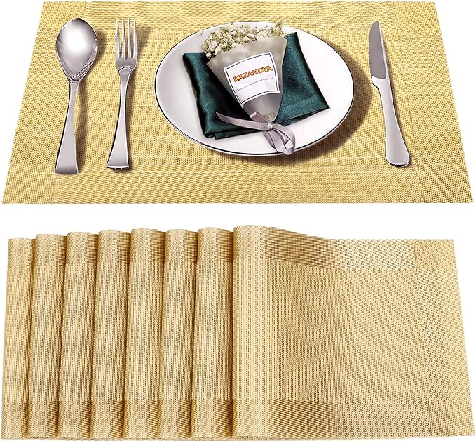 Placemats Set of 8, Heat and Stain Resistant Indoor/Outdoor Place mats by BxzanDya-LifeSmartMaker