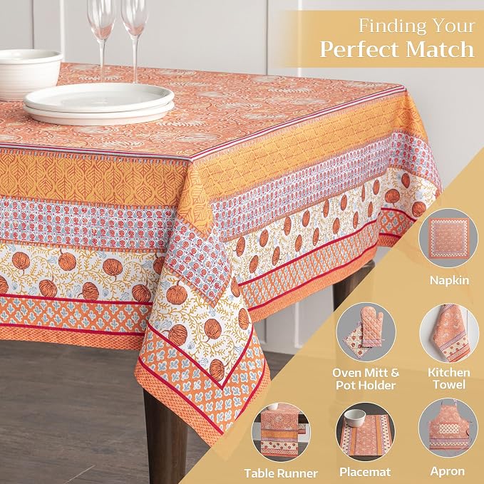 Maison d' Hermine Table Cloth Rectangle Table 100% Cotton 60 x 90 Inches Fall - Image 6