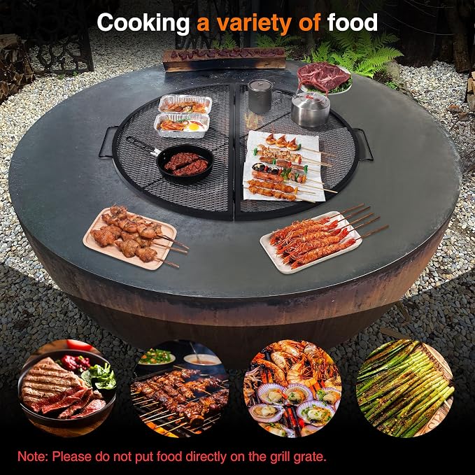 REDCAMP Foldable Fire Pit Cooking Grill Grate, Portable X-Marks Heavy Duty - Image 9