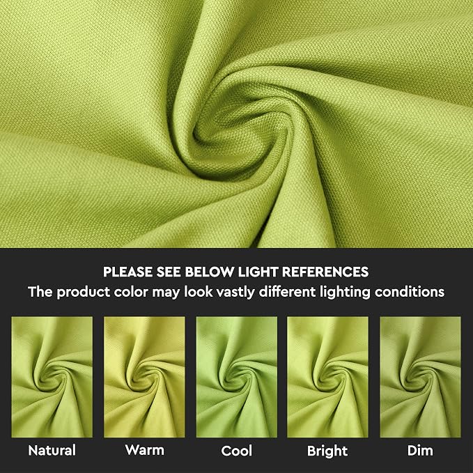 Encasa XO Table Runner 13"x91" Long | Cotton Canvas Fabric | Lime Green Solid - Image 3