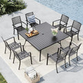 MFSTUDIO Outdoor Dining Set for 8, Metal Patio Table and Chairs Set, 9 Piece by MFSTUDIO