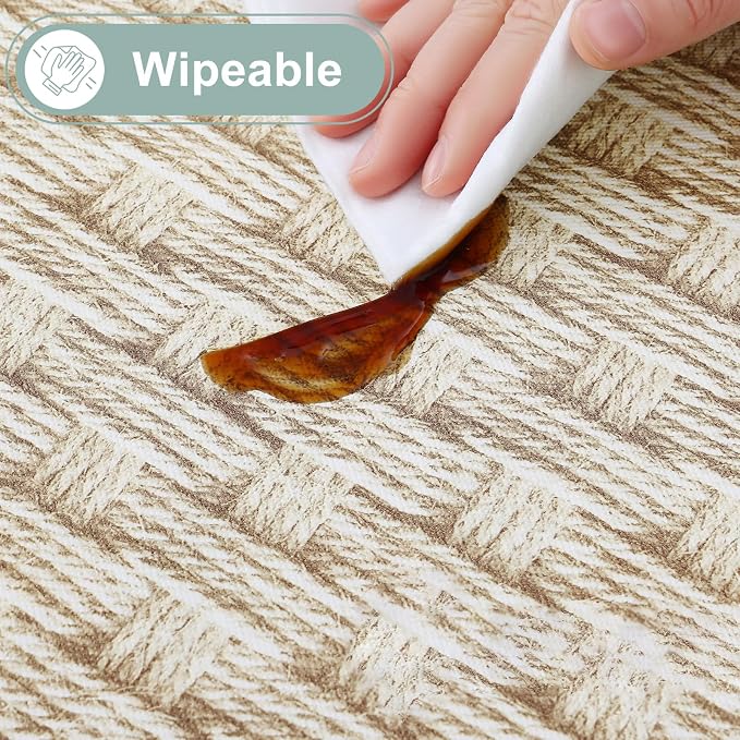 misaya Rectangle Waterproof Vinyl Table Cloth, Wipeable Tablecloth - Image 5