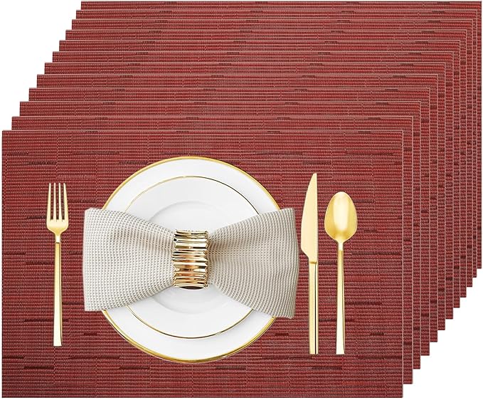 Placemats Set of 12 Washable&Wipeable Place mats by Uolr