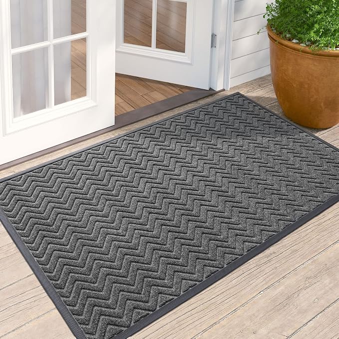 DEXI Front Door Mat Outside Entrance, 3x5 ft Rubber Entry Doormat Heavy Duty by DEXI
