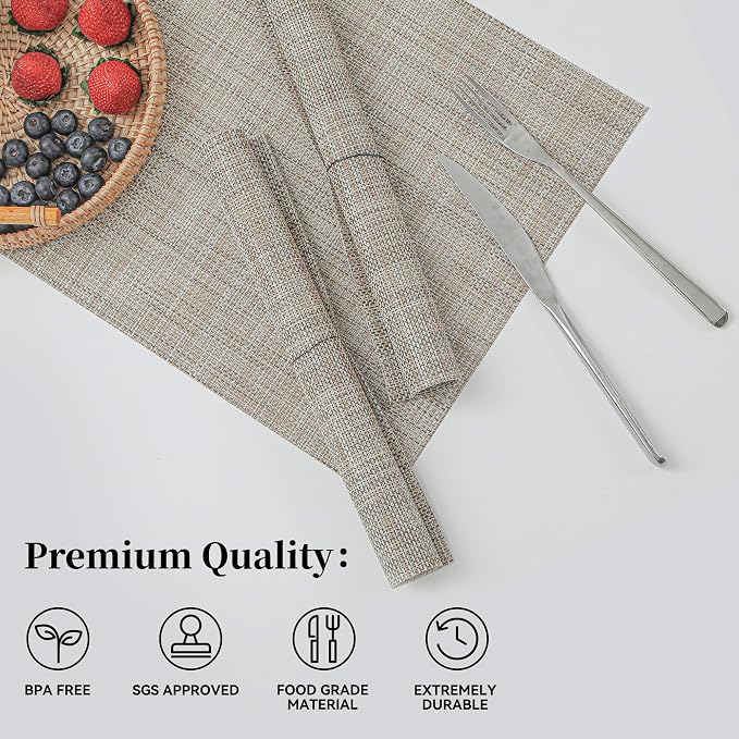 Leetaltree Linen Yellow Placemats Set of 12 - Image 2