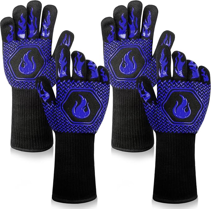 BBQ Fireproof Gloves, Grill Cut-Resistant Gloves 1472°F Heat Resistant Gloves by DKHDBD