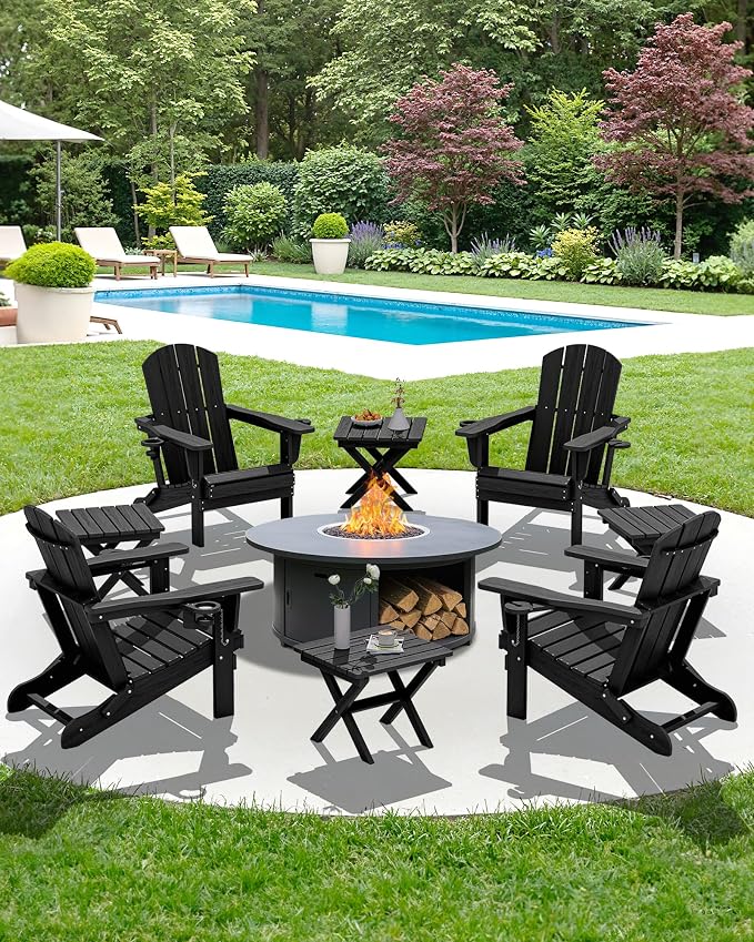 SERWALL Folding Outdoor Side Table, HDPE Adirondack Side Table, Portable - Image 11