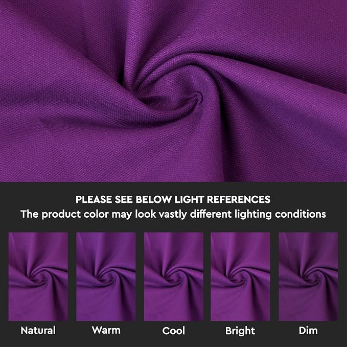 Encasa XO Table Runner 13"x104" Long | Cotton Canvas Fabric | Purple Solid - Image 3