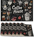 Coffee House Placemats Set of 6, Coffee Menu Table Mates Non-Slip Heat by ZTHLL
