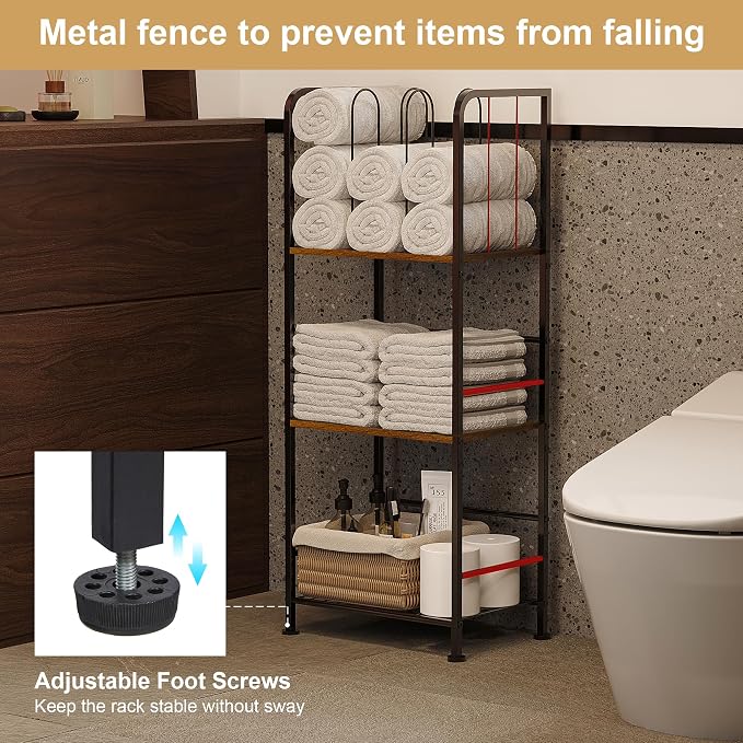 Towel Rack Free Standing 3-Tier M-Shaped Detachable Dividers, Durable Metal - Image 5