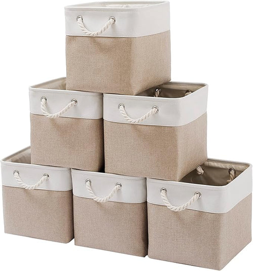 11 x 11 Inch Cube Storage Bins, 6 Pack Large Collapsible Fabric Storage Bin by Midmmvick