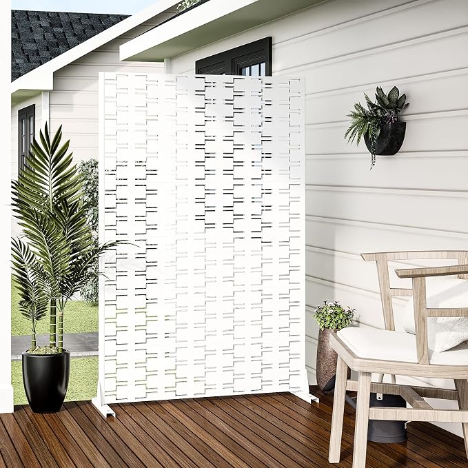 Casaphoria Metal Privacy Screen Outdoor, Square White - Image 3