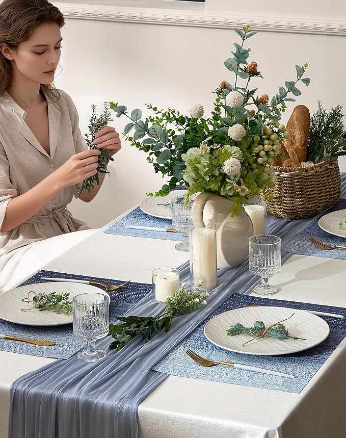 Leetaltree Gradient Blue Woven Placemats Set of 12 - Image 3