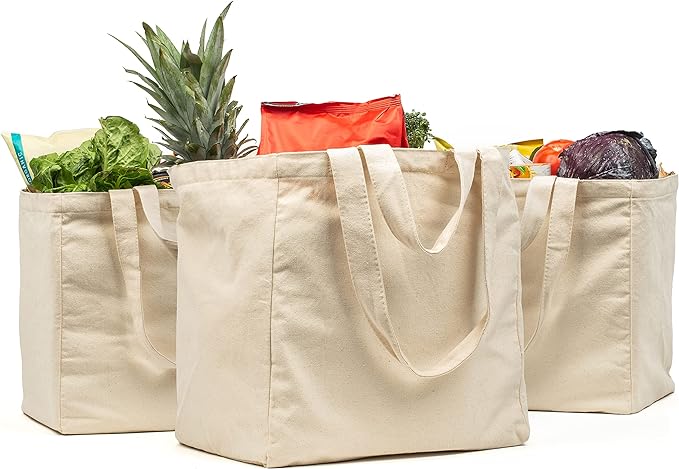 VeraMia Canvas Grocery Bag 3pc XL Set by VeraMia