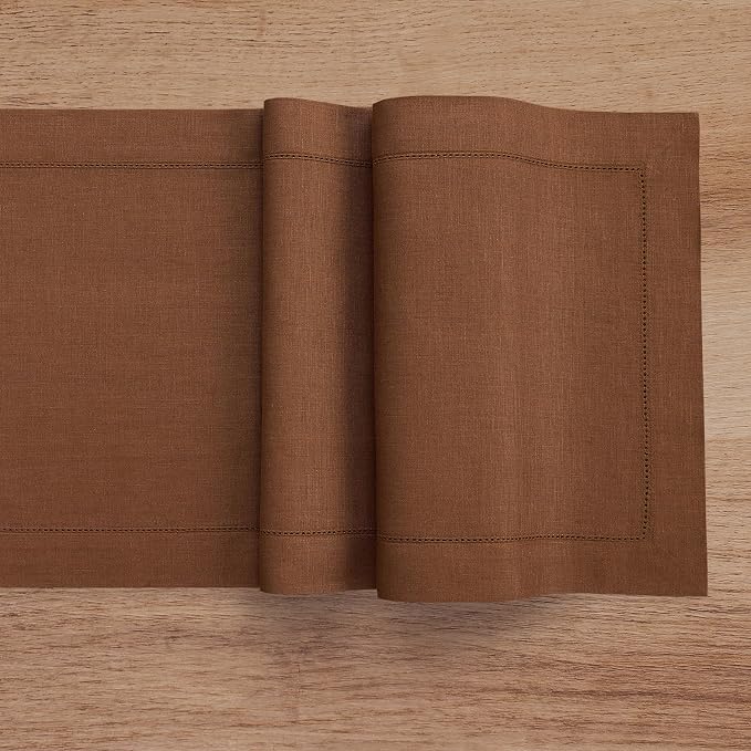 Solino Home Linen Brown Table Runner 72 Inches Long - Image 3