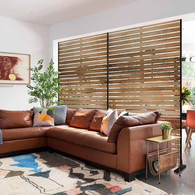 Metal Privacy Screen Outdoor 72" H×47" W, Freestanding Decorative Privacy Screen - Image 7