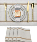 SLKQG Beige White Placemats Set of 4 by SLKQG
