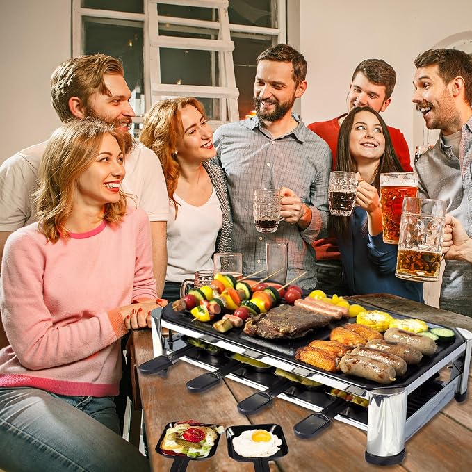 TAMARIT 8-Person Raclette Grill, Electric Party Griddle - Image 4