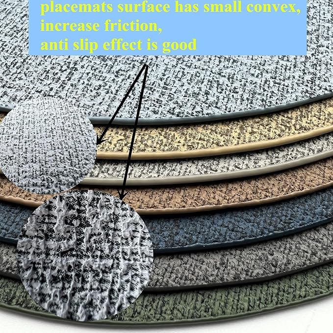 WAZAIGUR Washable Wipeable Waterproof Heat Resistant Faux Leather Placemats Set - Image 7