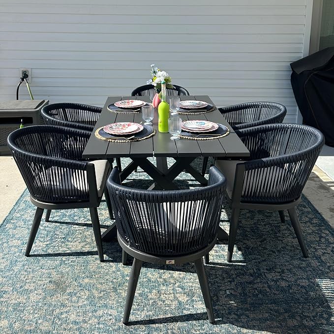 PURPLE LEAF Outdoor Dining Set for 10 All-Weather 12 Pieces Patio Aluminium by PURPLELEAF