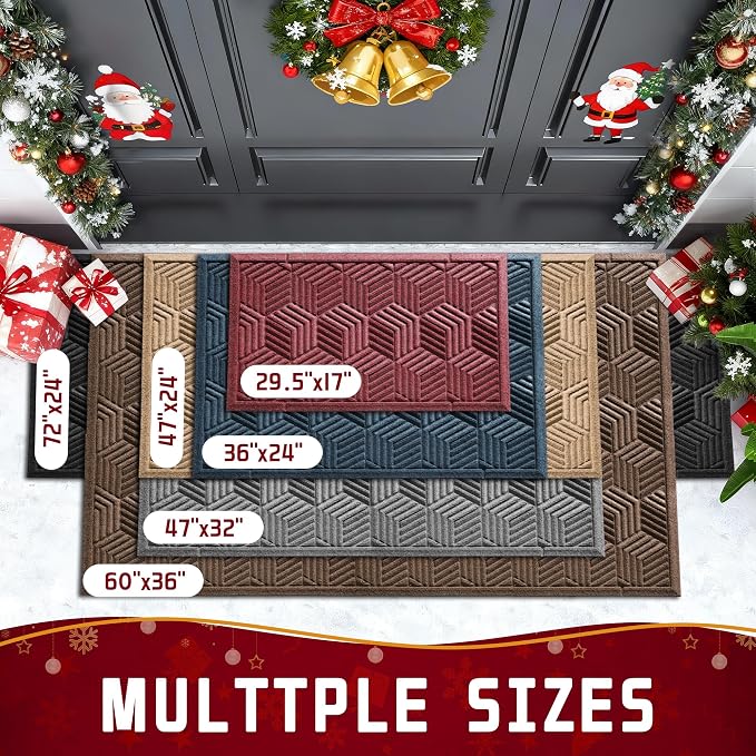 Yimobra Large Door Mat 47x32, All-Season Waterproof Outdoor Mats - Image 2