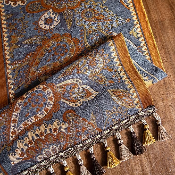 13×72 Inch Table Runner, Retro-Luxury Tassels Series - Image 3