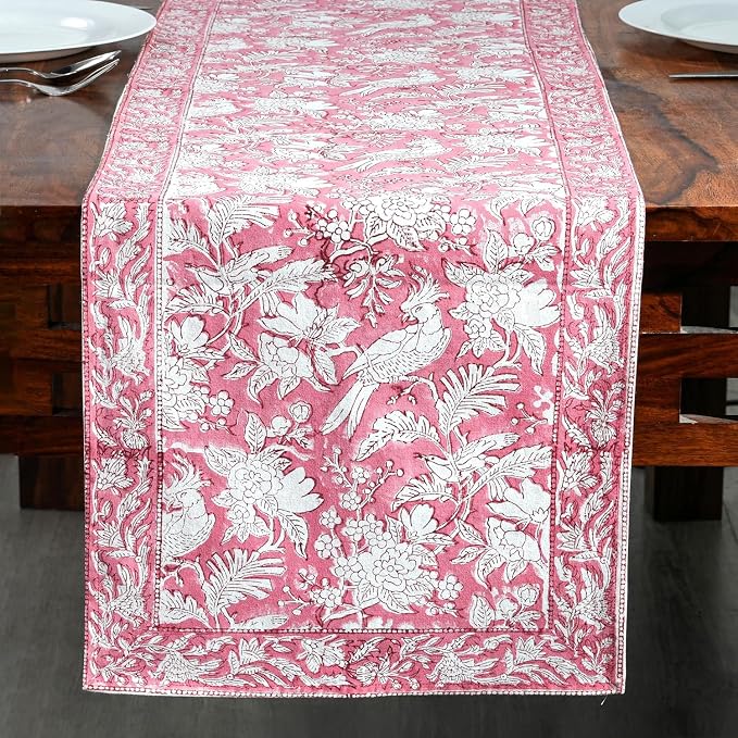 CPC Cotton Table Runner 16x90 Inch Block Printed Long Fall Table Runner - Image 5