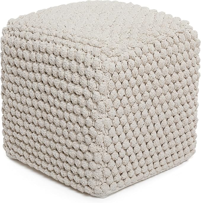 BIRDROCK HOME Bud Pouf Foot Stool Ottoman - Image 9