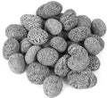 Skyflame Black Natural Tumbled Stones Round Lava Rock Pebbles by Skyflame