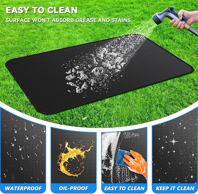 Grill Pads Floor Mat, 75 x 40 Inch Fireproof Fiberglass Under Grill Protector