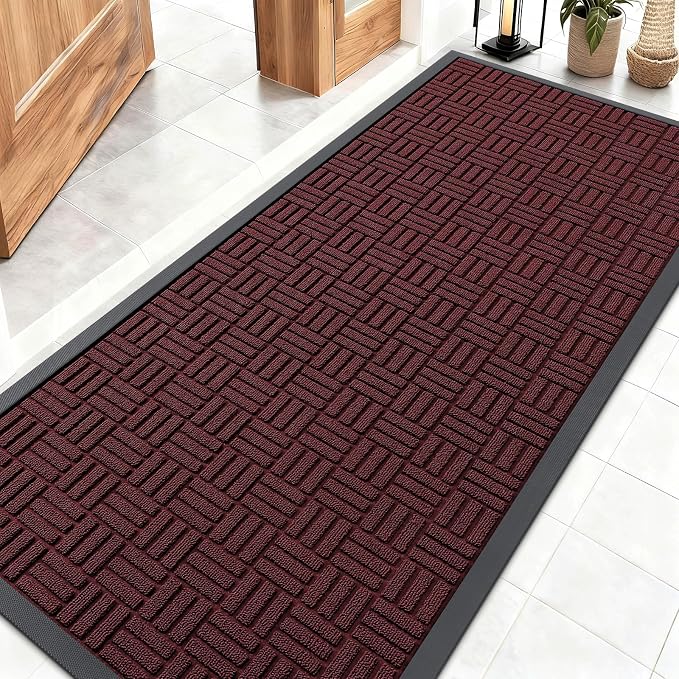OLANLY Front Door Mat Outside Entrance 59x23, Heavy Duty Sturdy Natural Rubber by OLANLY