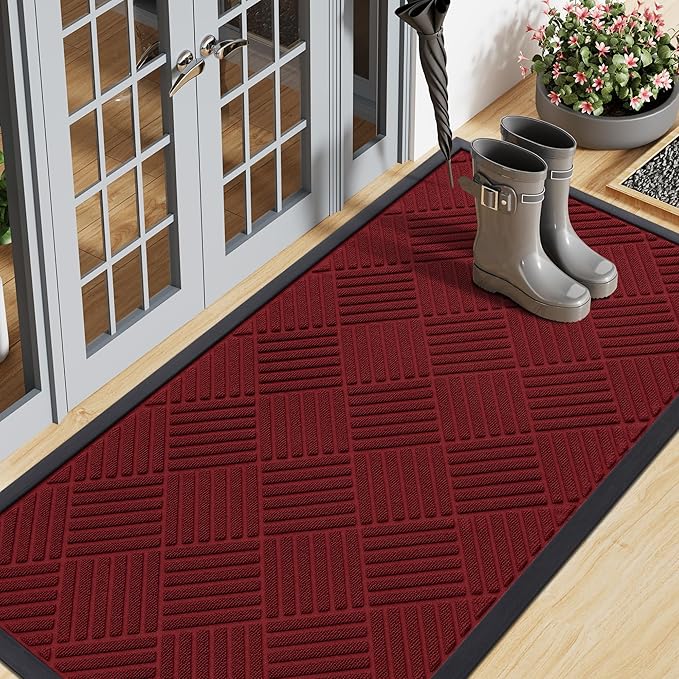 Smiry Front Door Mat Outside Entrance, Heavy Duty Outdoor Indoor Mat, Natural by Smiry