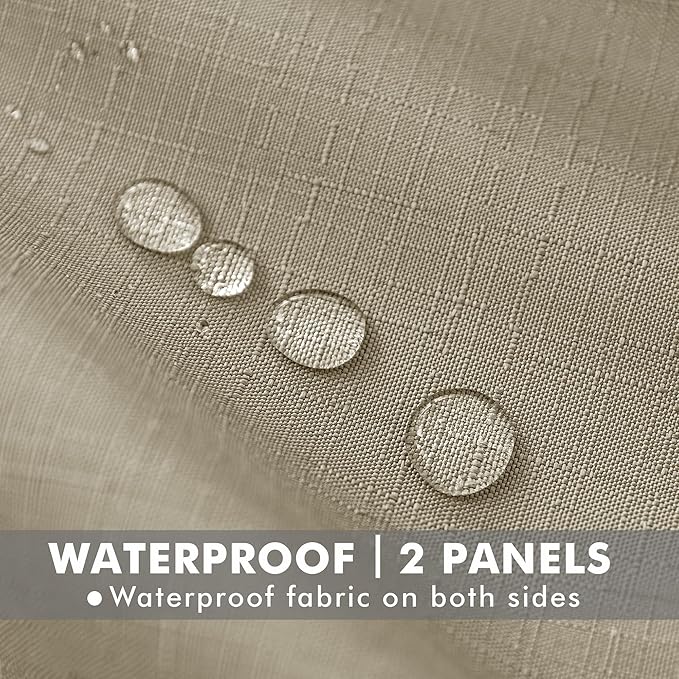 HolidayIdeas 4 Panels Linen Outdoor Curtains - Image 2