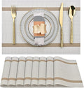SLKQG Beige White Placemats Set of 8 by SLKQG